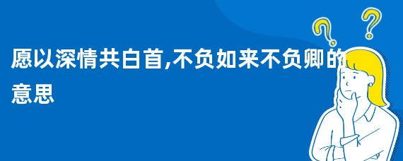 愿以深情共白首,不负如来不负卿的意思