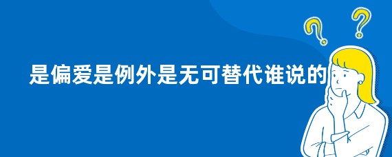 是偏爱是例外是无可替代谁说的